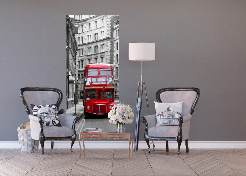 Autobus v Londýně, AG Design, fototapeta ekologická vliesová do obývacího pokoje, ložnice, jídelny, kuchyně, lepidlo součástí balení, 90x202