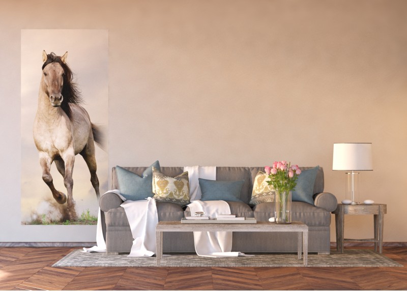 Cválající kůň, AG Design, fototapeta ekologická vliesová do obývacího pokoje, ložnice, jídelny, kuchyně, lepidlo součástí balení, 90x202