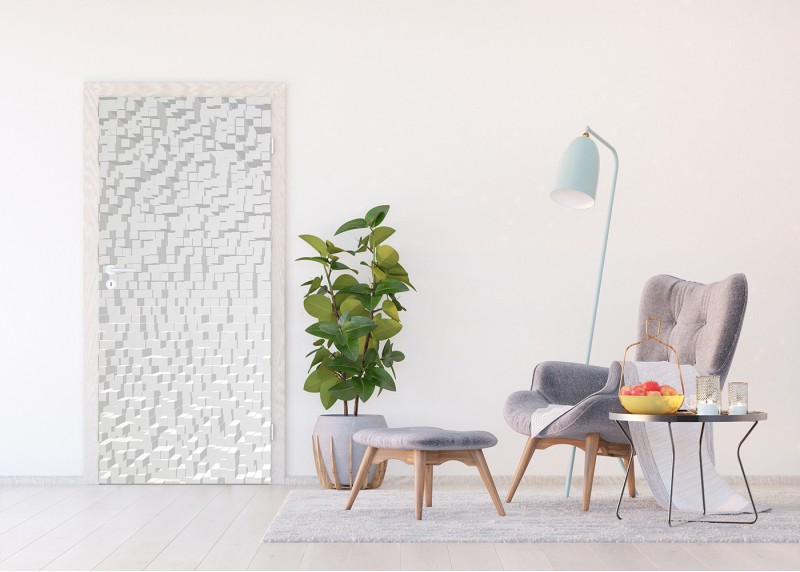 3D abstrakce bílé kostky, AG Design, fototapeta ekologická vliesová do obývacího pokoje, ložnice, jídelny, kuchyně, lepidlo součástí balení, 90x202