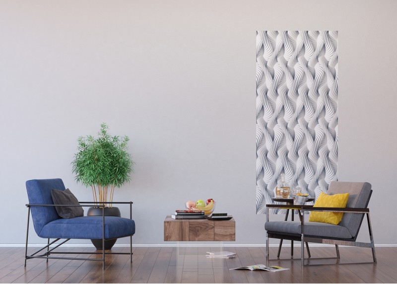 3D bílá pletená lana, AG Design, fototapeta ekologická vliesová do obývacího pokoje, ložnice, jídelny, kuchyně, lepidlo součástí balení, 90x202