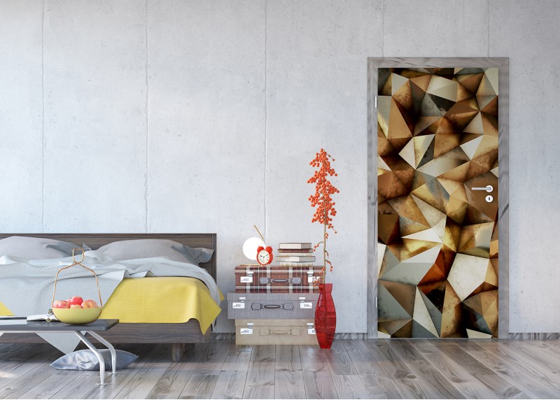 3D trojúhelníky, AG Design, fototapeta ekologická vliesová do obývacího pokoje, ložnice, jídelny, kuchyně, lepidlo součástí balení, 90x202