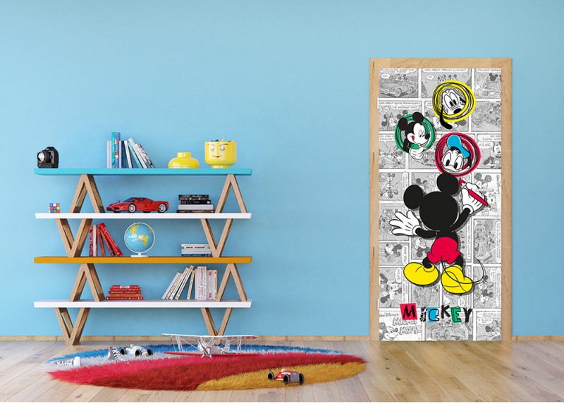 Malující Mickey Mouse, Disney, AG Design, fototapeta do dětského pokoje, lepidlo součástí balení, 90x202