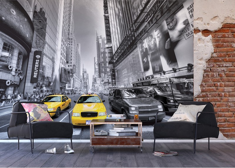 New York City Taxi, AG Design, fototapeta do obývacího pokoje, ložnice, jídelny, kuchyně, lepidlo součástí balení, 360x254