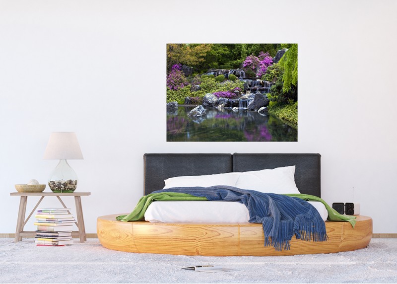 Řeka a kvetoucí les, AG Design, fototapeta do obývacího pokoje, ložnice, jídelny, kuchyně, lepidlo součástí balení, 180x127