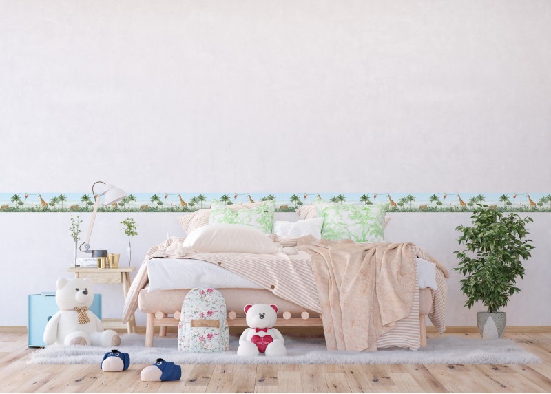 JUNGLE , samolepící bordura pro dětské pokoje, AG Design 0,97cm x 5 m, WB929 - 009
