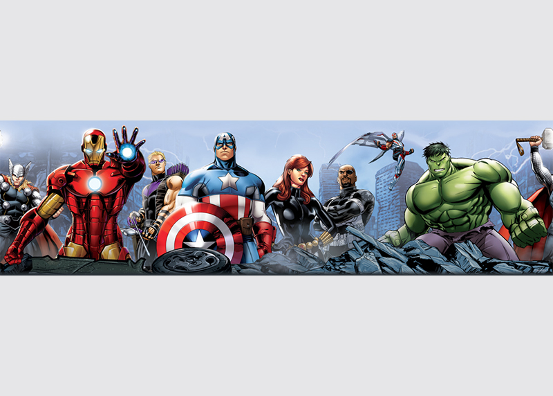 Avengers, Marvel, samolepící bordura pro dětské pokoje, AG Design 0,14 x 5 m, WBD 8077