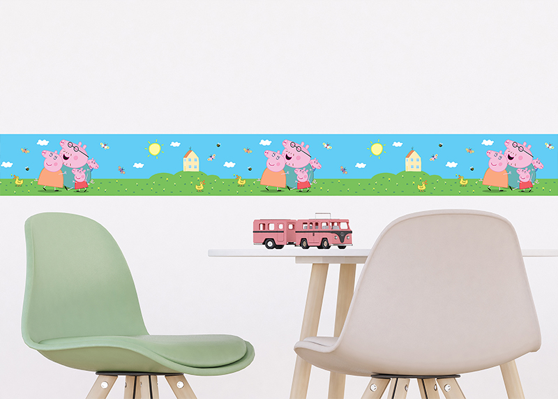Prasátko Peppa  , samolepící bordura pro dětské pokoje, AG Design 0,138 x 5 m, WB947 - 601