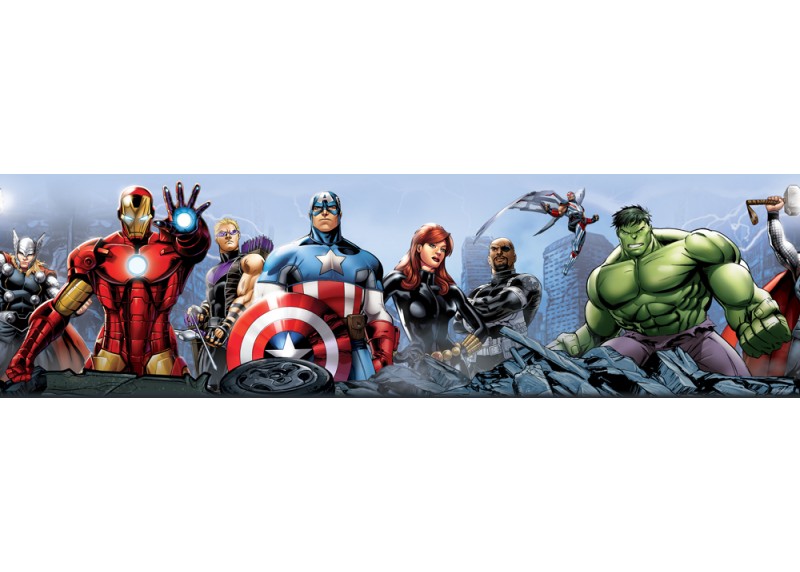 Avengers, Marvel, samolepící bordura pro dětské pokoje, AG Design 0,10 x 5 m, WBD 8087