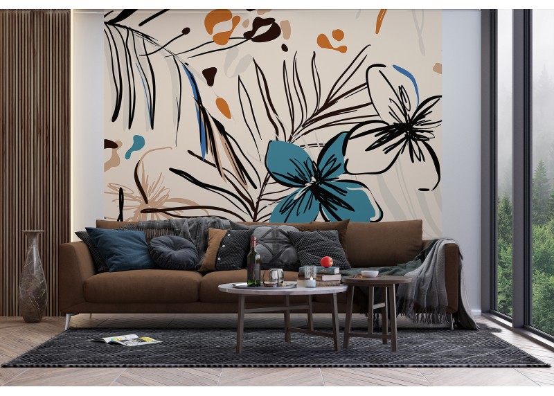 Květinova abstrakce, AG Design, fototapeta ekologická vliesová do obývacího pokoje, ložnice, jídelny, kuchyně, lepidlo součástí balení, 300x270