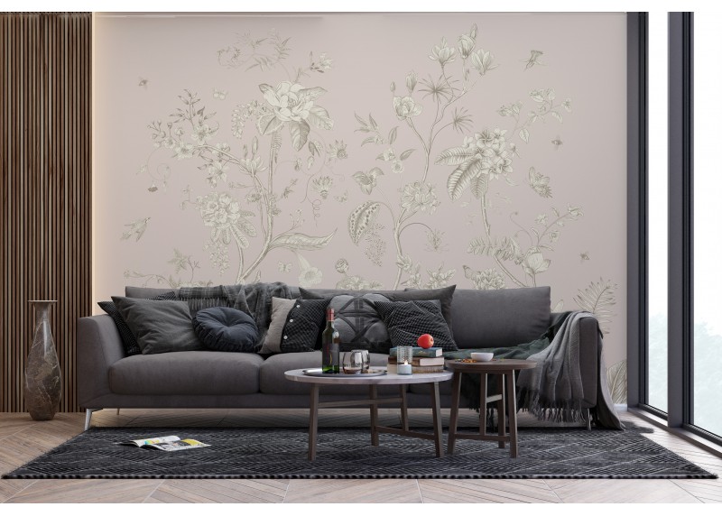 Pastelové květy, AG Design, fototapeta ekologická vliesová do obývacího pokoje, ložnice, jídelny, kuchyně, lepidlo součástí balení, 300x270