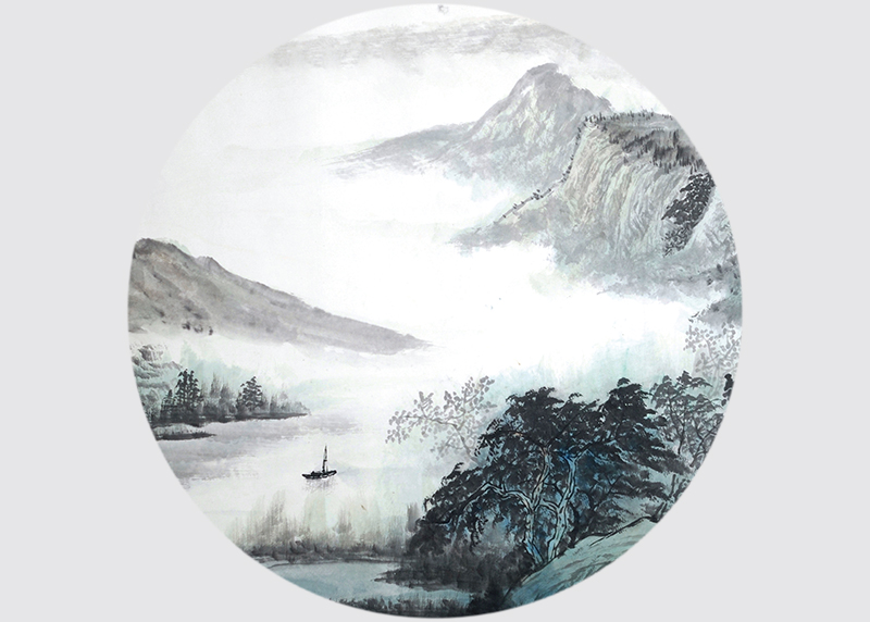 Horské jezero v mlze, AG Design, fototapeta ekologická vliesová do obývacího pokoje, ložnice, jídelny, kuchyně, 70x70