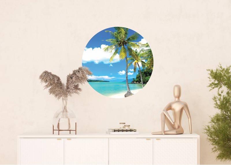 Palmy na pláži, AG Design, fototapeta ekologická vliesová do obývacího pokoje, ložnice, jídelny, kuchyně, 70x70