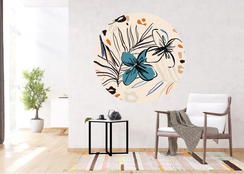 Květinova abstrakce, AG Design, fototapeta ekologická vliesová do obývacího pokoje, ložnice, jídelny, kuchyně, 140x140