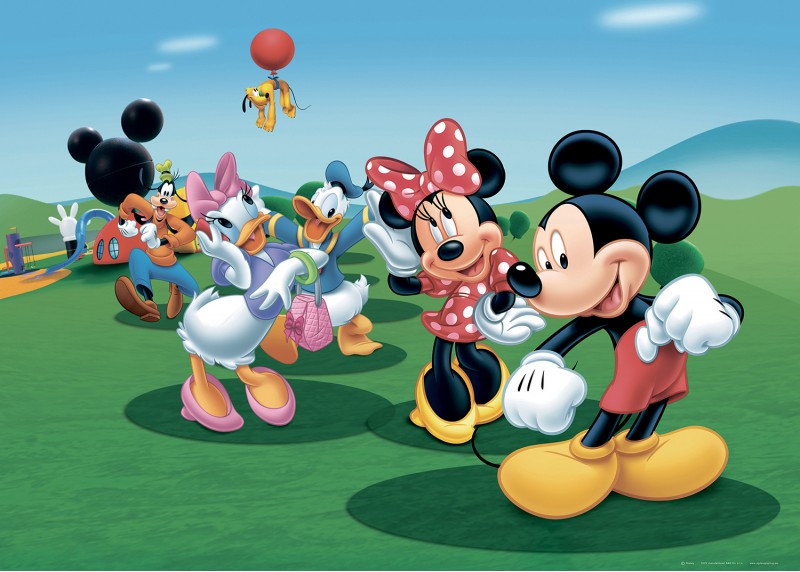 Tančící Mickeyho klubík Disney, AG Design, fototapeta do dětského pokoje, lepidlo součástí balení, 156x112