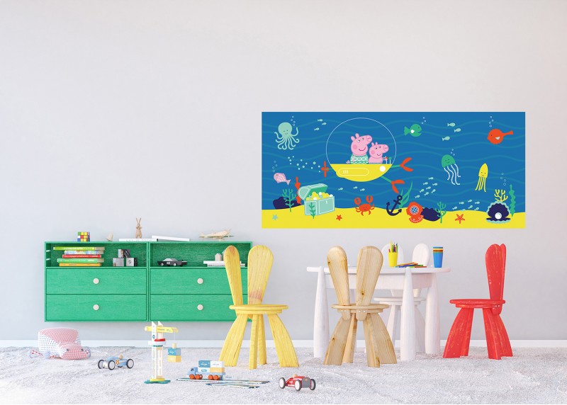 Prasátko Peppa podvodní dobrodružství  , AG Design, fototapeta do dětského pokoje, lepidlo součástí balení, 170x75
