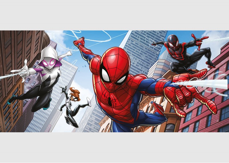 Spider-man a jeho tym, Marvel, AG Design, fototapeta do dětského pokoje, lepidlo součástí balení, 202x90
