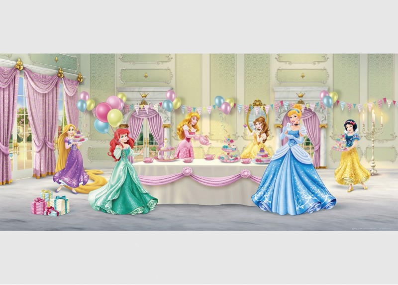 Princezny na oslavě, Disney, AG Design, fototapeta do dětského pokoje, lepidlo součástí balení, 202x90
