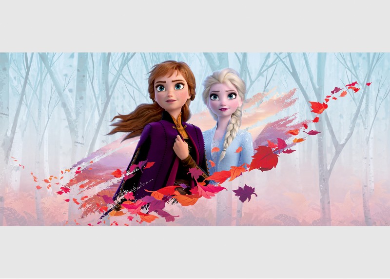 Elza a Anna v podzimním větru, Ledové království, Disney, AG Design, fototapeta do dětského pokoje, lepidlo součástí balení, 202x90