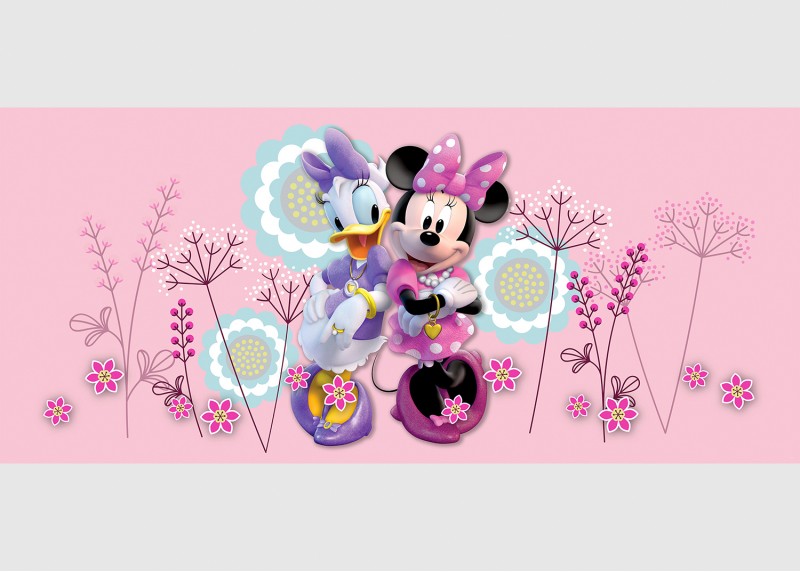 Kamarádky Minnie Mouse a Daisy, Disney, AG Design, fototapeta do dětského pokoje, lepidlo součástí balení, 202x90