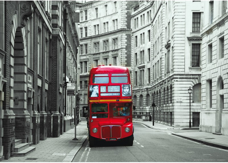 Autobus v Londýně, AG Design, fototapeta ekologická vliesová do obývacího pokoje, ložnice, jídelny, kuchyně, lepidlo součástí balení, 155x110
