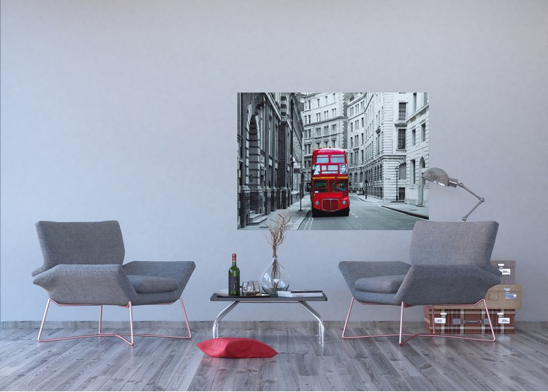  Londýnský autobus,  AG Design, fototapeta ekologická vliesová do obývacího pokoje, ložnice, jídelny, kuchyně, lepidlo součástí balení, 155x110