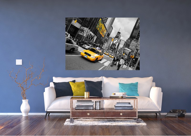 Taxi na ulicích New Yorku, AG Design, fototapeta ekologická vliesová do obývacího pokoje, ložnice, jídelny, kuchyně, lepidlo součástí balení, 155x110