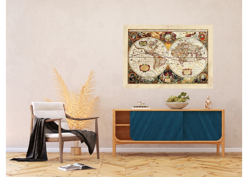 Historická mapa světa, AG Design, fototapeta ekologická vliesová do obývacího pokoje, ložnice, jídelny, kuchyně, lepidlo součástí balení, 155x110