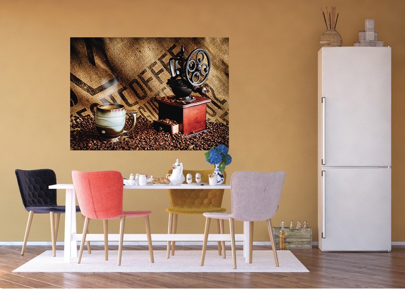 Káva, AG Design, fototapeta ekologická vliesová do obývacího pokoje, ložnice, jídelny, kuchyně, lepidlo součástí balení, 155x110