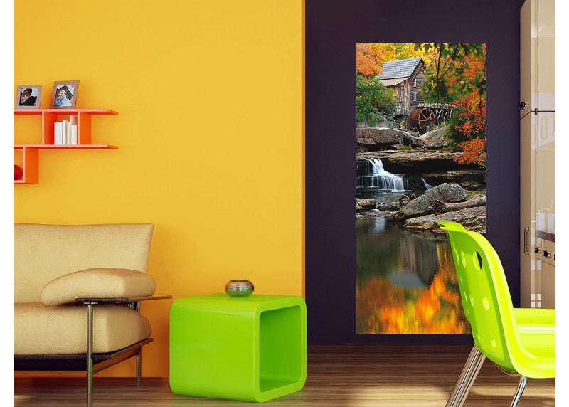 Podzimní vodní mlýn , AG Design, fototapeta ekologická vliesová do obývacího pokoje, ložnice, jídelny, kuchyně, lepidlo součástí balení, 90x202