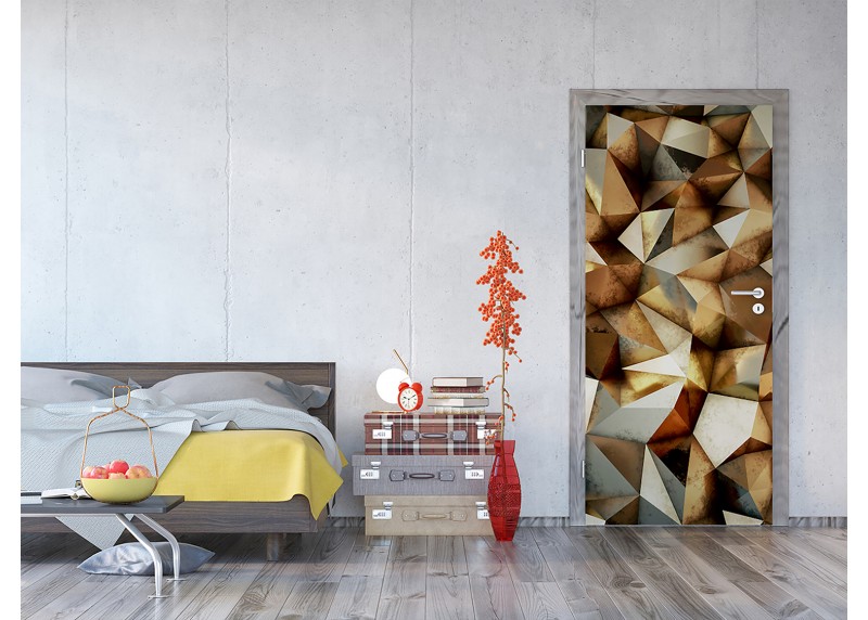 3D trojúhelníky, AG Design, fototapeta ekologická vliesová do obývacího pokoje, ložnice, jídelny, kuchyně, lepidlo součástí balení, 90x202