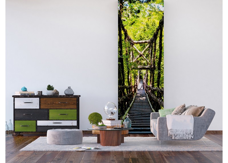 Visutý most v lese, AG Design, fototapeta ekologická vliesová do obývacího pokoje, ložnice, jídelny, kuchyně, lepidlo součástí balení, 90x270