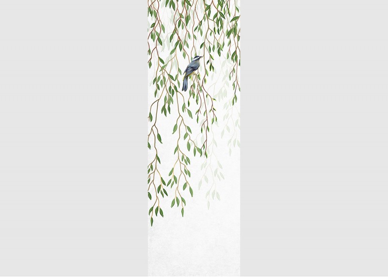 Ptáče ve větvích stromů, AG Design, fototapeta ekologická vliesová do obývacího pokoje, ložnice, jídelny, kuchyně, lepidlo součástí balení, 90x270
