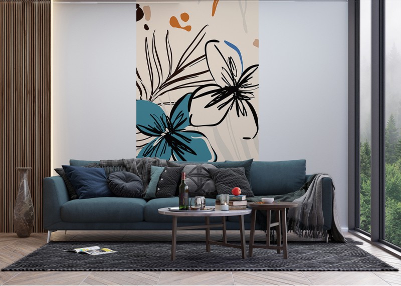Květinová malba, AG Design, fototapeta ekologická vliesová do obývacího pokoje, ložnice, jídelny, kuchyně, lepidlo součástí balení, 150x270