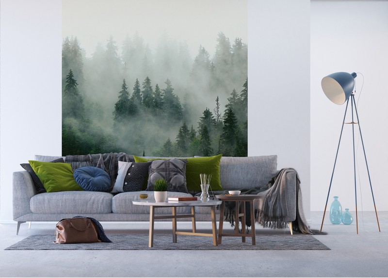 Lesní mlha, AG Design, fototapeta ekologická vliesová do obývacího pokoje, ložnice, jídelny, kuchyně, lepidlo součástí balení, 225x270
