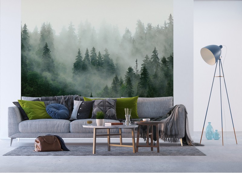Lesní mlha, AG Design, fototapeta ekologická vliesová do obývacího pokoje, ložnice, jídelny, kuchyně, lepidlo součástí balení, 300x270