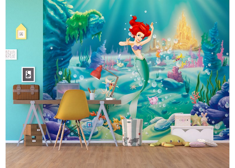 Ariel, Disney, AG Design, fototapeta do dětského pokoje, lepidlo součástí balení, 360x270
