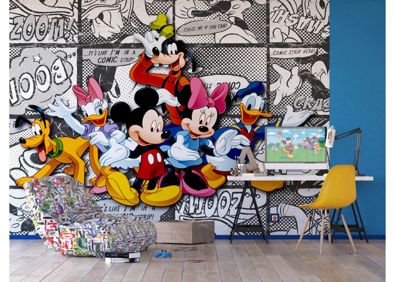 Mickey Mouse a kamarádi, Disney, AG Design, fototapeta do dětského pokoje, lepidlo součástí balení, 360x270