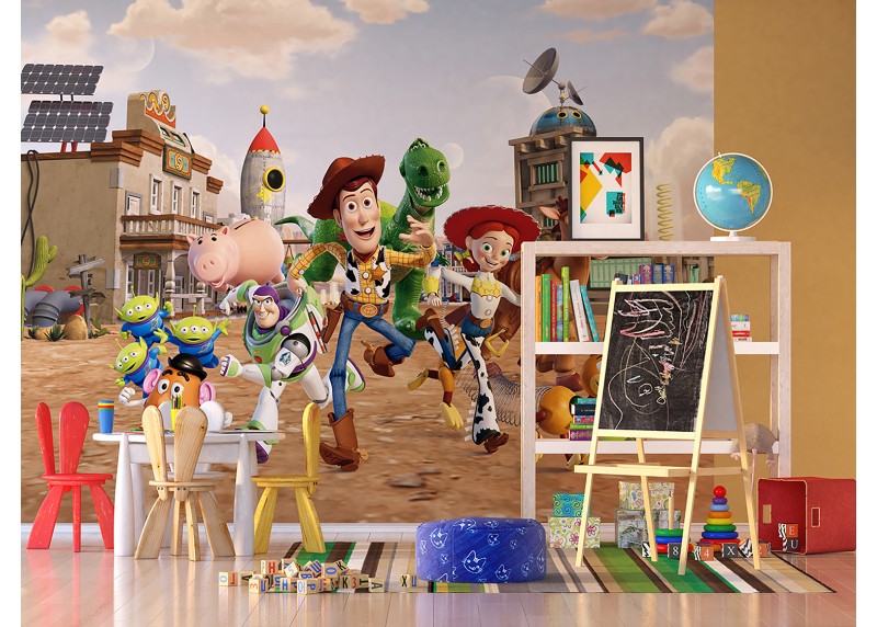 Příběh hraček Woody s přáteli, Disney, AG Design, fototapeta do dětského pokoje, lepidlo součástí balení, 360x270