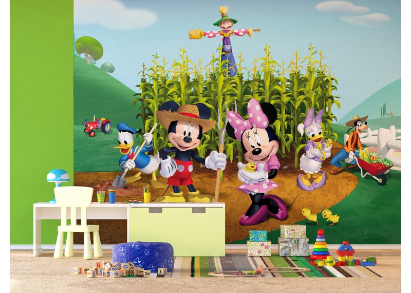 Mickey Mouse a přáteli na farmě, Disney, AG Design, fototapeta do dětského pokoje, lepidlo součástí balení, 360x270