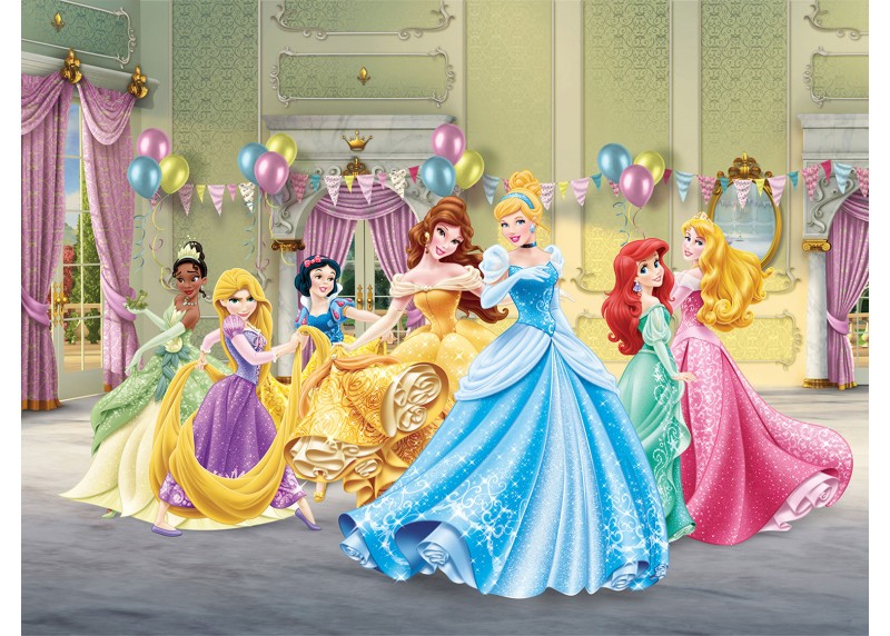Princezny Disney tančí, AG Design, fototapeta do dětského pokoje, lepidlo součástí balení, 360x270