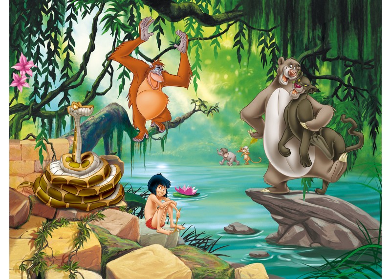 Kniha džunglí, Disney, AG Design, fototapeta do dětského pokoje, lepidlo součástí balení, 360x270