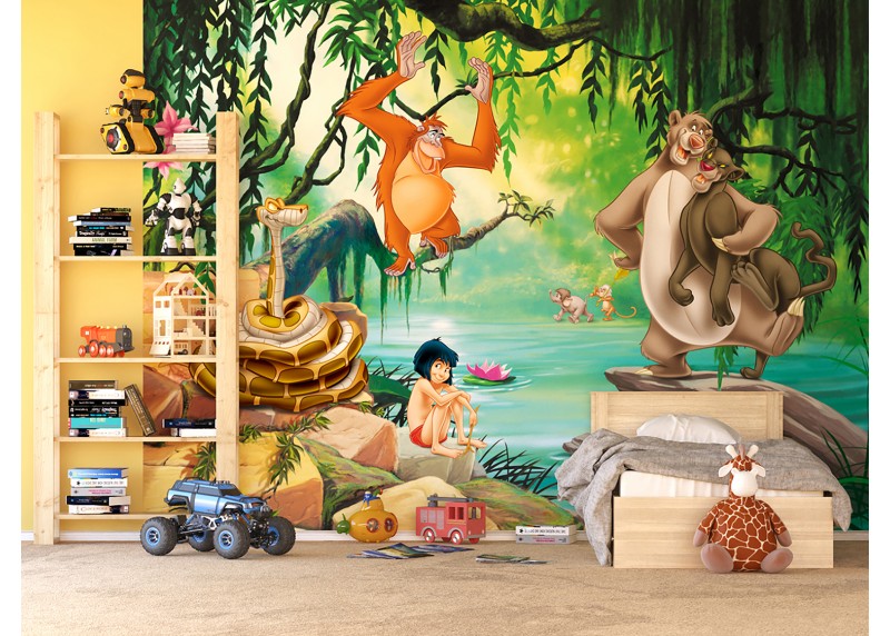 Kniha Džunglí Mauglí a přátelé, Disney, AG Design, fototapeta do dětského pokoje, lepidlo součástí balení, 360x270