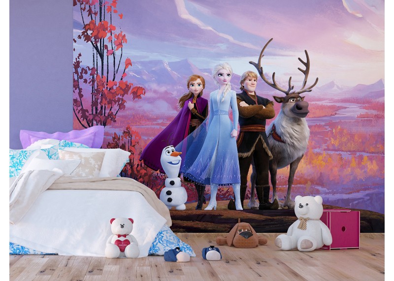 Hrdinové Frozen II na horské plošině, Ledové království, Disney, AG Design, fototapeta do dětského pokoje, lepidlo součástí balení, 360x270