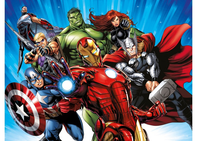 Hrdinové Avengers, Marvel, AG Design, fototapeta do dětského pokoje, lepidlo součástí balení, 360x270