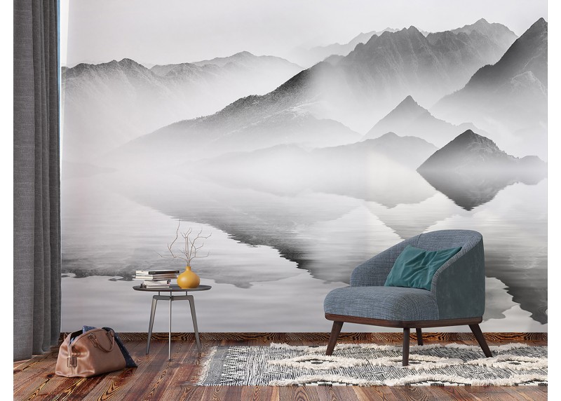 Jezero a hory, AG Design, fototapeta ekologická vliesová do obývacího pokoje, ložnice, jídelny, kuchyně, lepidlo součástí balení, 375x270