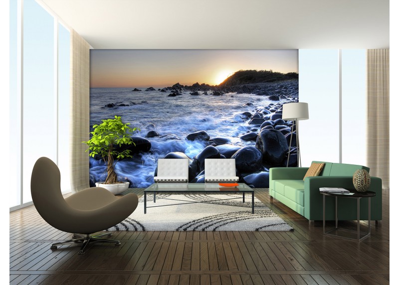 Západ slunce a moře, AG Design, fototapeta ekologická vliesová do obývacího pokoje, ložnice, jídelny, kuchyně, lepidlo součástí balení, 375x270