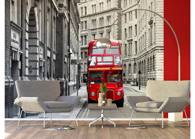 Londýnský autobus,  AG Design, fototapeta ekologická vliesová do obývacího pokoje, ložnice, jídelny, kuchyně, lepidlo součástí balení, 375x270
