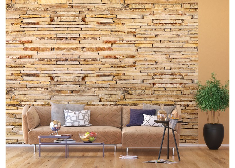 Břidlicová zeď,  AG Design, fototapeta ekologická vliesová do obývacího pokoje, ložnice, jídelny, kuchyně, lepidlo součástí balení, 375x270