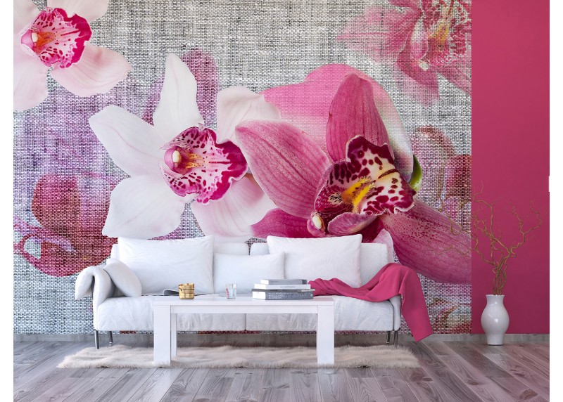 Smyslné orchideje,  AG Design, fototapeta ekologická vliesová do obývacího pokoje, ložnice, jídelny, kuchyně, lepidlo součástí balení, 375x270