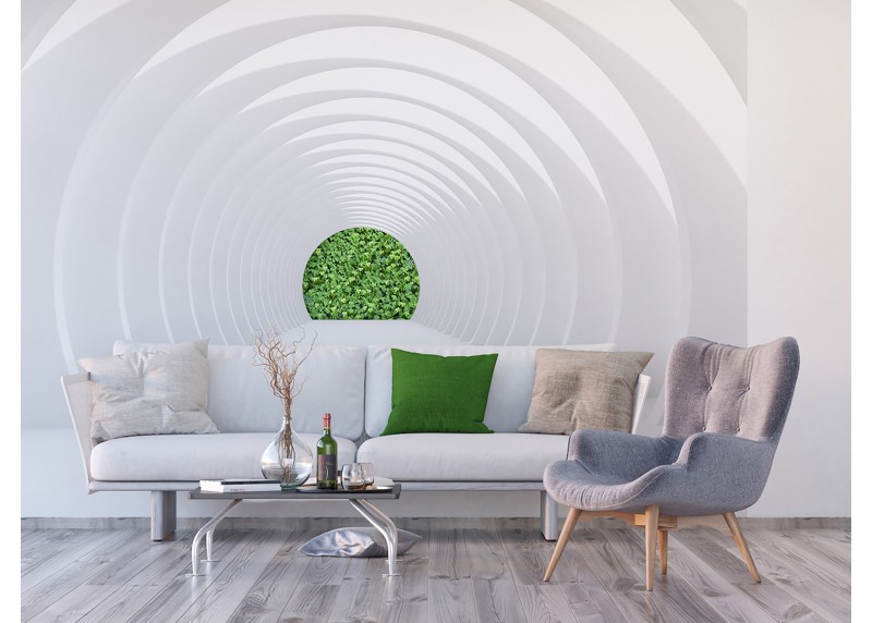 Bílý tunel, AG Design, fototapeta ekologická vliesová do obývacího pokoje, ložnice, jídelny, kuchyně, lepidlo součástí balení, 375x270